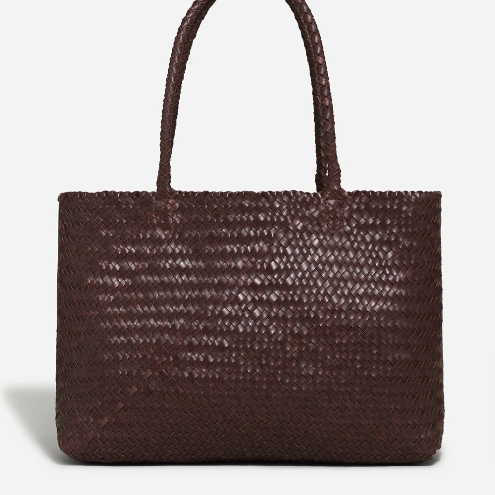 The Handwoven Leather Tote in Coffee Bean- Madewell